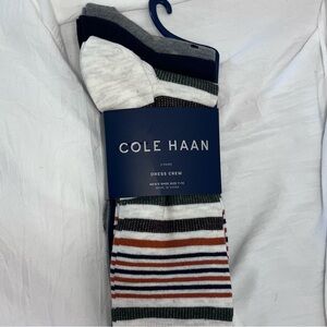 Cole Haan Men's Dress Socks 3 Pair Dress Multi Color Socks SZ- 7-12